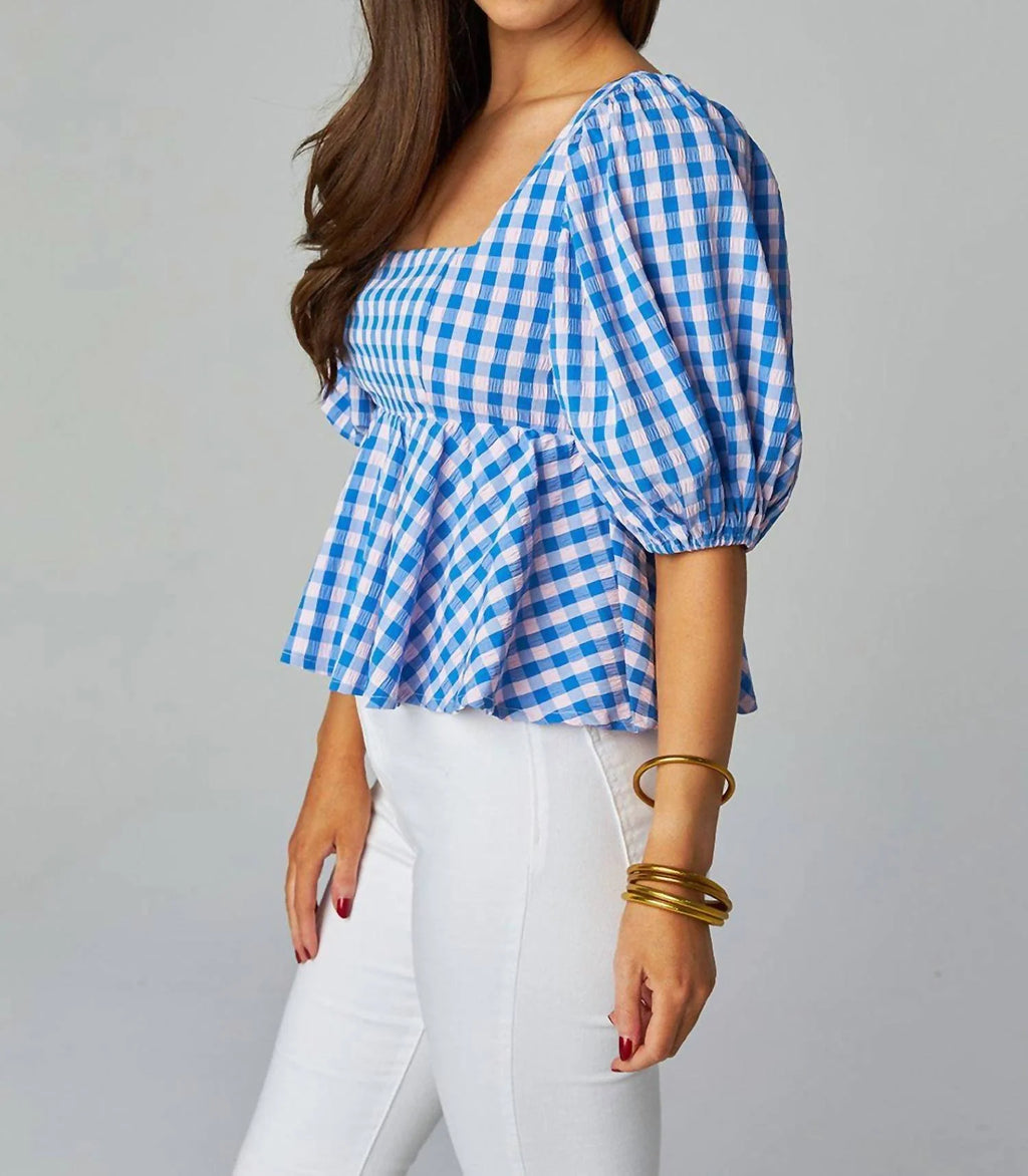 Puff Sleeve Peplum Top