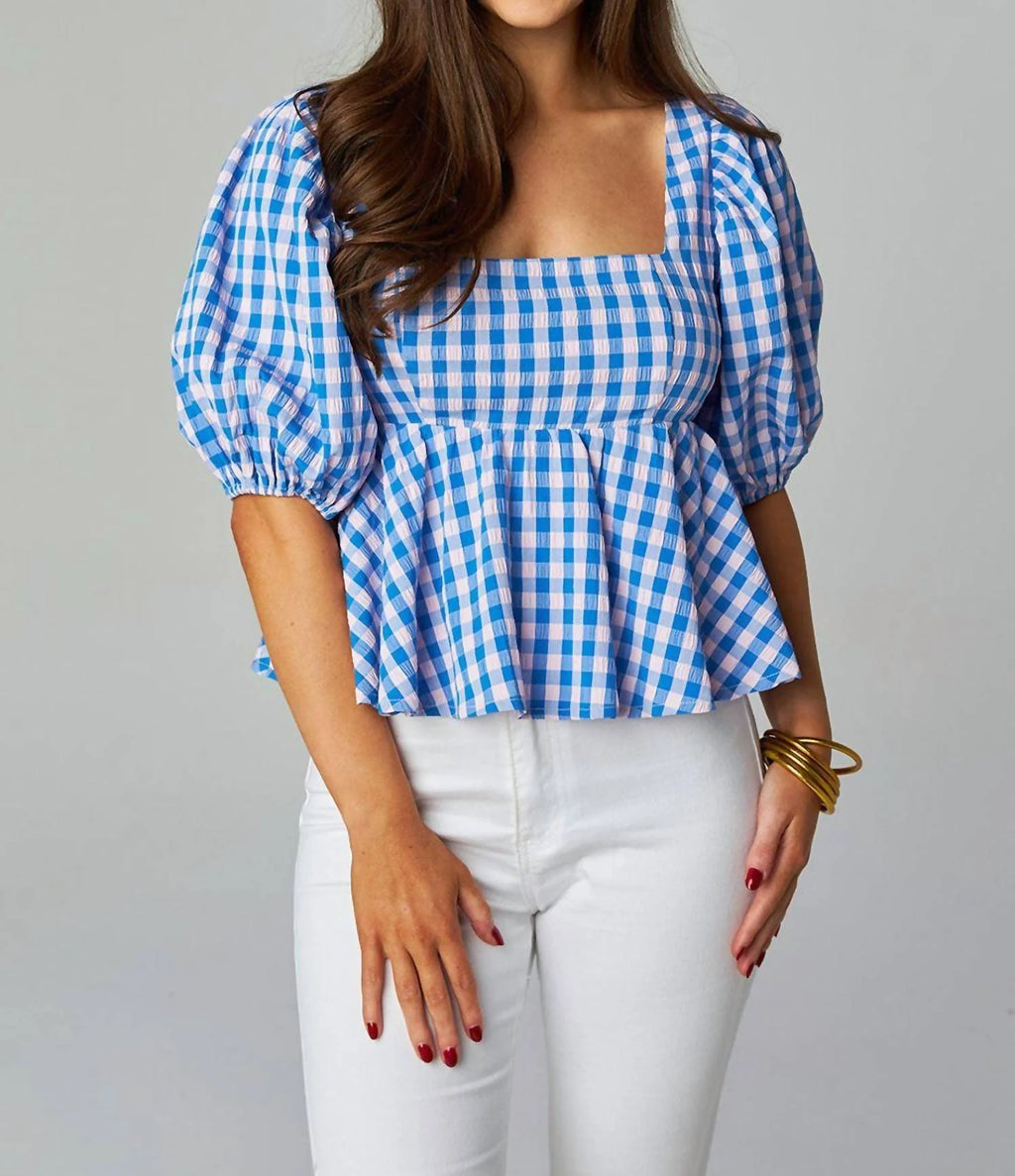 Puff Sleeve Peplum Top