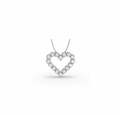 925ss 0.50ctw Lab-grown Diamond Heart Pendant With Chain